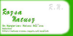 rozsa matusz business card